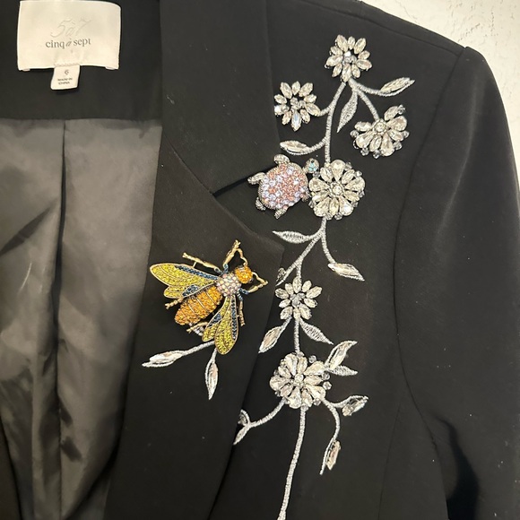 CINQ À SEPT Khloe Rhinestone Vine Blazer - Picture 7 of 9